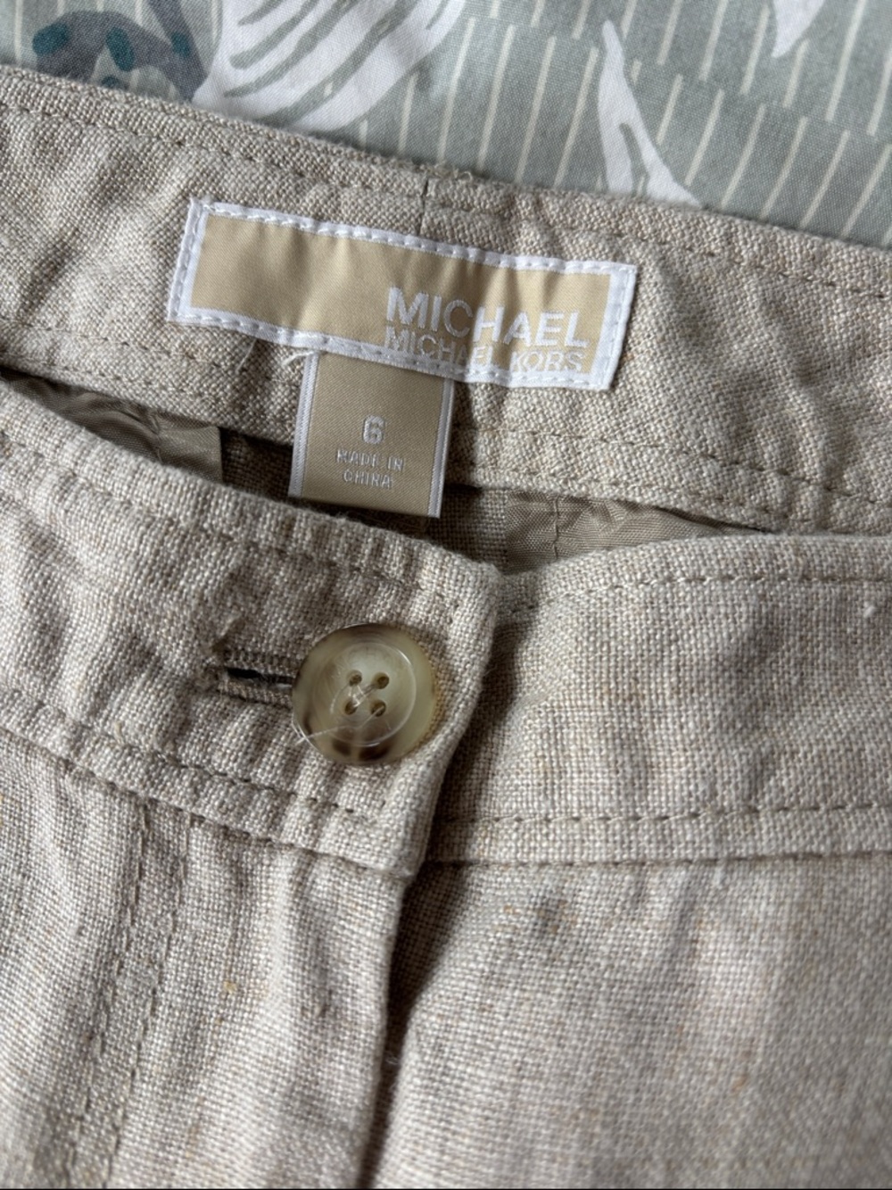 Michael Kors Neutral Beige Linen Pants - Picture 3 of 3